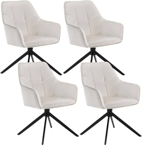 Rootz Dining Chair - Swivel Chair - Padded Seat - Ergonomic Design - 58cm x 86cm x 63.5cm - Velvet & Metal - Modern Style
