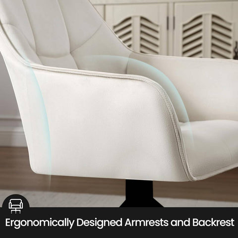 Rootz Dining Chair - Swivel Chair - Padded Seat - Ergonomic Design - 58cm x 86cm x 63.5cm - Velvet & Metal - Modern Style