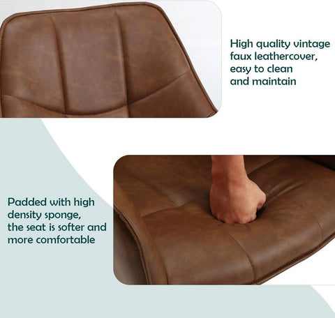 Rootz Dining Chair Set 6 Pack - Swivel Chair - Padded Seat - Robust Metal Legs - Versatile Use - 58cm x 86cm x 63.5cm