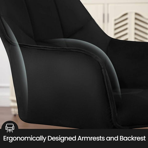 Rootz Swivel Dining Chairs - Padded Chair - Velvet Cover - Robust Metal Legs - 58cm x 86cm x 63.5cm - Modern & Comfortable Dining Set