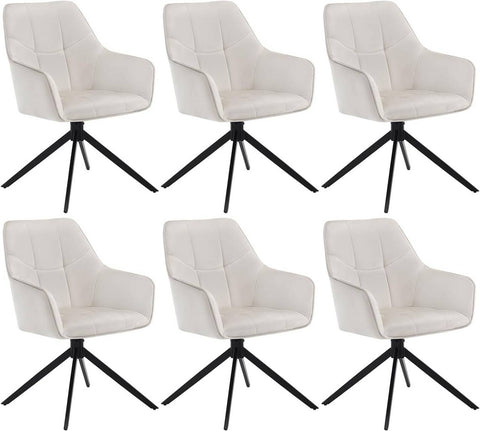 Rootz Dining Chair Set - Swivel Chair - Padded Chair - Velvet Cover - Ergonomic Design - 58cm x 86cm x 63.5cm
