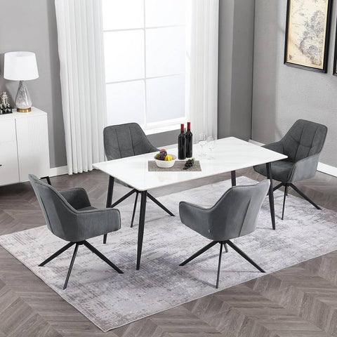 Rootz Swivel Dining Chair - Padded Chair - Ergonomic Seat - 360° Rotatable - Versatile Use - 58cm x 86cm x 63.5cm