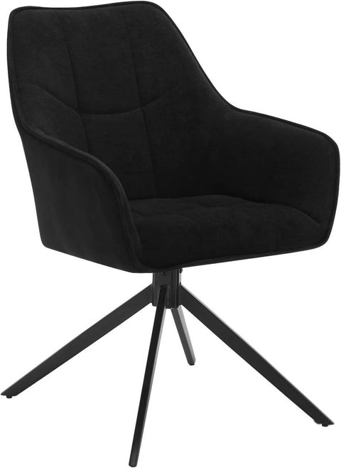 Rootz Dining Chair - Swivel Chair - Padded Seat - Robust Metal Legs - 58cm x 86cm x 63.5cm - Dark Gray/Black - Modern Style