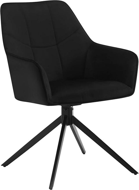 Rootz Dining Chair - Swivel Chair - Padded Chair - Velvet Cover - 58cm x 86cm x 63.5cm - Modern Style - Ergonomic Design