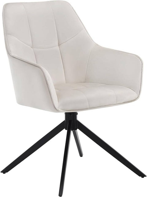 Rootz Velvet Dining Chair - Swivel Chair - Padded Chair - Ergonomic Design - 58cm x 86cm x 63.5cm