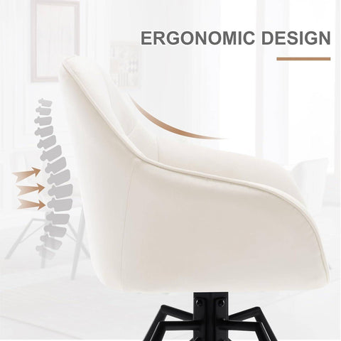 Rootz Swivel Dining Chair - Velvet Upholstered Chair - Wide Seat - Ergonomic Design - 58.5cm x 82.5cm x 54.5cm