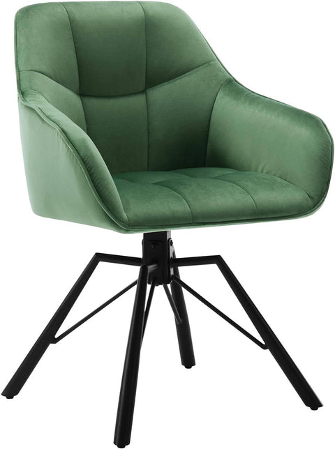 Rootz Swivel Dining Chair - Velvet Upholstered Chair - Wide Seat - Ergonomic Design - 58.5cm x 82.5cm x 54.5cm