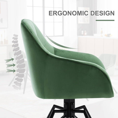 Rootz Swivel Dining Chair - Velvet Upholstered Chair - Wide Seat - Ergonomic Design - 58.5cm x 82.5cm x 54.5cm