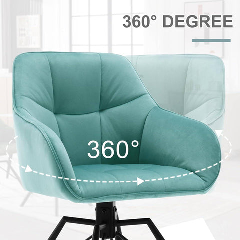 Rootz Dining Room Chair - Swivel Seat - Velvet Upholstered Chair - Armrests - 58.5cm x 82.5cm x 54.5cm - 360° Rotate - Comfortable Sitting