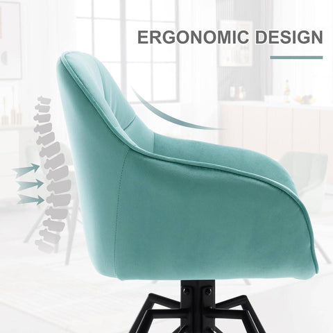 Rootz Swivel Dining Chair - Velvet Chair - Upholstered Chair - Ergonomic Design - 58.5cm x 82.5cm x 54.5cm
