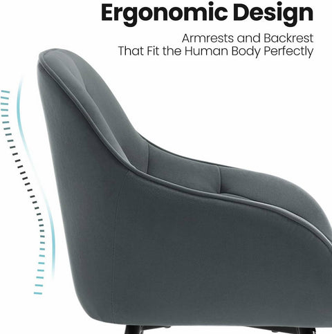Rootz Dining Chair - Velvet Maded Chair - Ergonomic Chair - High Quality Chair - 56cm x 83.5cm x 53cm - Black, Gray, Cream