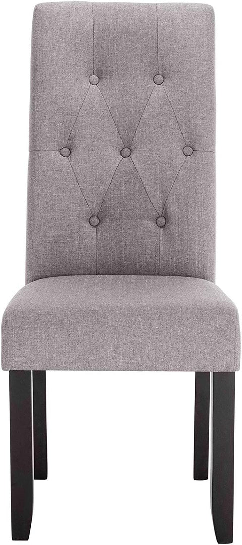 Rootz Upholstered Dining Chair - Elegant Chair - Comfortable Seating - Durable Linen Cover - Ergonomic Design - Non-Slip Protectors - 107cm x 47cm x 42cm