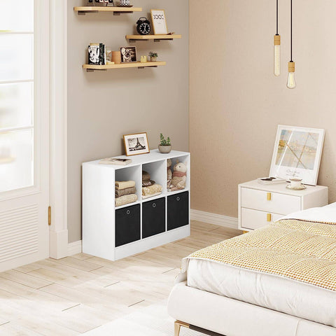 Rootz Modern White Bookcase - Storage Shelf - Display Cabinet - Durable & Water-Resistant - Spacious with Drawers - 80cm x 60cm x 30cm