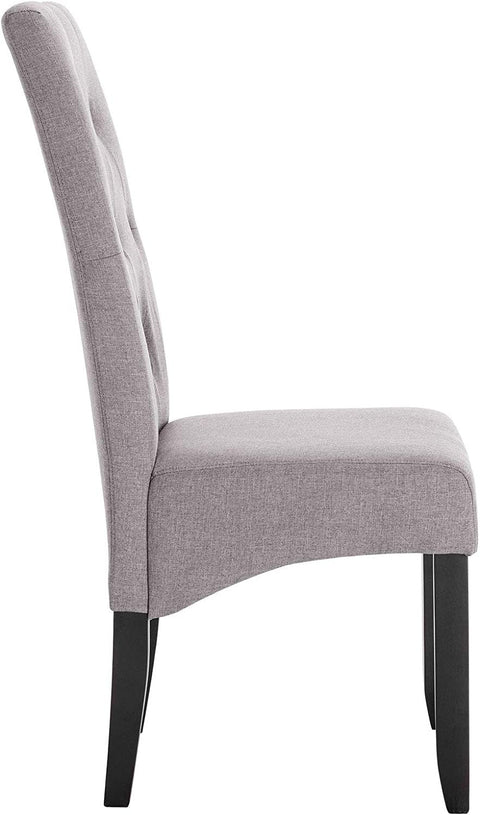 Rootz Upholstered Dining Chair - Elegant Chair - Comfortable Seating - Durable Linen Cover - Ergonomic Design - Non-Slip Protectors - 107cm x 47cm x 42cm