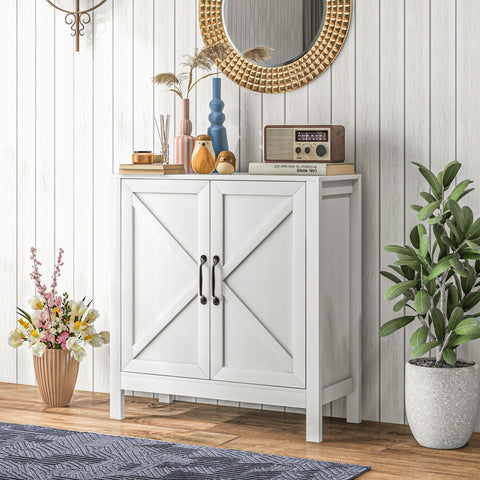 Rootz Buffet Storage Cabinet - Cupboard - Sideboard - Height-Adjustable Shelf - 80W x 35D x 85H cm
