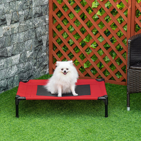 Rootz Raised Dog Bed - Elevated Pet Bed - Cooling Dog Cot - Micro-Perforated Fabric - 76 x 61 x 18 cm