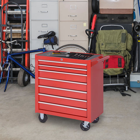Rootz Tool Trolley - Workshop Cart - Tool Cabinet - Up to 150kg Load - Steel - 69cm x 33cm x 75cm