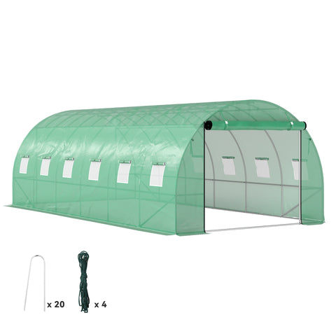 Rootz Poly Tunnel Greenhouse - Walk-in Tent - Growing House - Expand Cultivation Season - 600cm x 300cm x 197cm