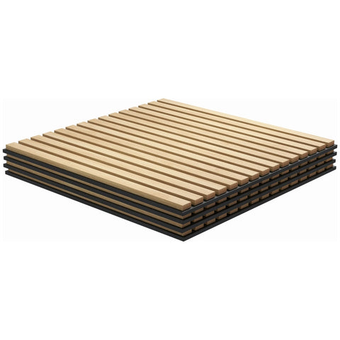 Rootz Acoustic Panels - Soundproofing Panels - Natural Wood Design - DIY Slat Wall - Noise Reduction - MDF & PET - 60cm x 60cm x 2.1cm