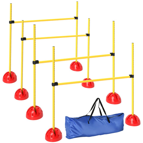Rootz 4-Part Dog Agility Set - Jumping Training - Obedience Training - Enhances Mobility - 124cm x 19.5cm x 103cm