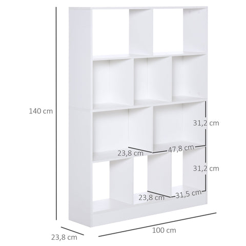 Rootz Bookcase Shelf Storage Rack - Book Shelf - Storage Unit - Ample Space - 100W x 23.8D x 140H cm