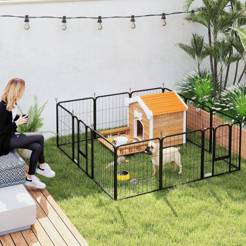 Rootz Dog Park Kennel - Puppy Playpen - Pet Enclosure - Versatile Design - 168x168x60cm or 224x112x60cm
