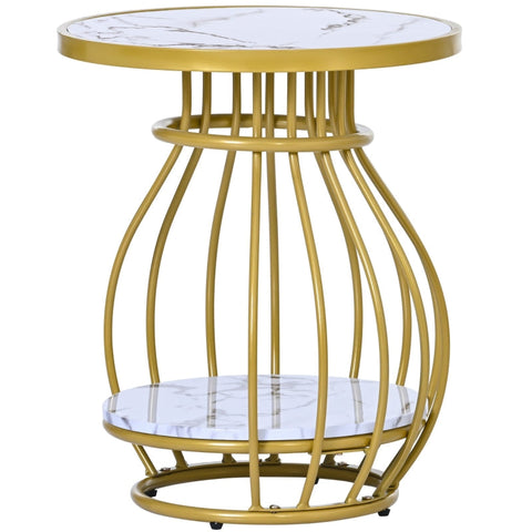 Rootz 2 Piece Coffee Table Set - Nesting Tables - Side Tables - Elegant & Durable - 70cm x 70cm x 45.5cm & 45cm x 45cm x 53.5cm