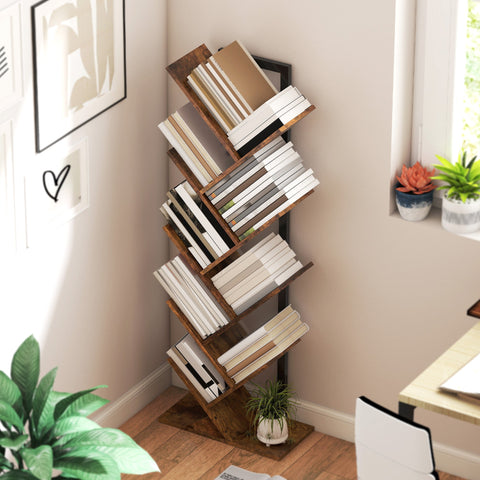 Rootz Bookshelf Standregal - Narrow Shelf - Office Storage - Space Saving - 50cm x 24cm x 136cm