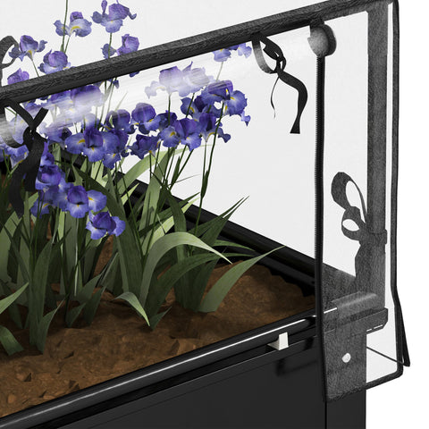 Rootz Raised Bed with Greenhouse Roof - Elevated Planter - Gardening Box - Weed & Pest Protection - 60 x 60 x 120 cm