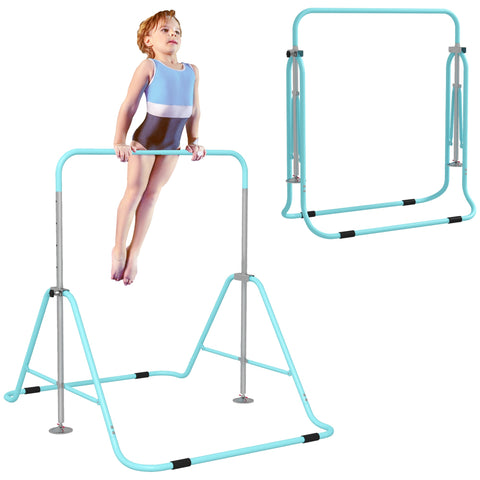 Rootz Children's Aerobics Bar - Gymnastics Pole - Adjustable Gymnastics Bar - Height Adjustable 88-128cm - Foldable for Easy Storage - 154x106.2x88-128cm
