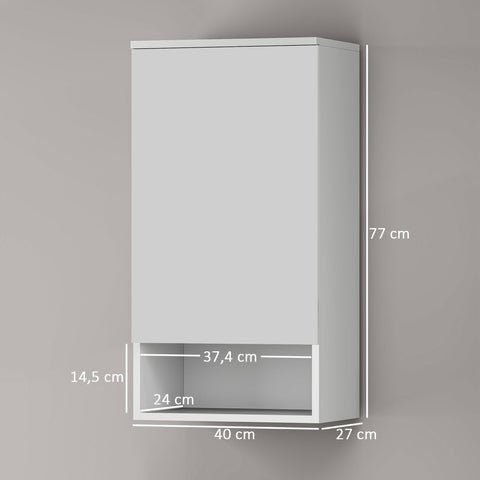 Rootz Wall-Mounted Bathroom Cabinet - Wall Cabinet - Adjustable Shelves - Maximize Storage - 40cm x 27cm x 77cm