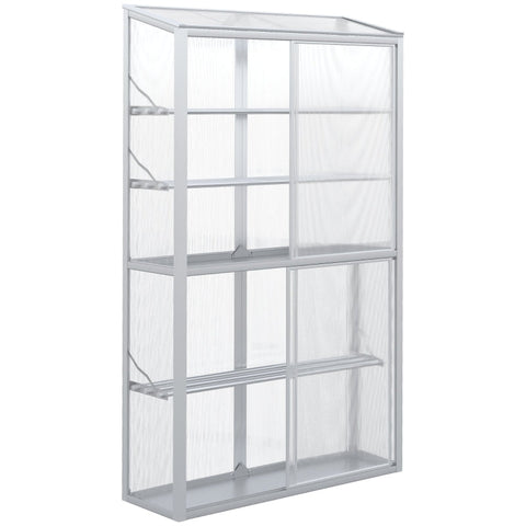 Rootz Greenhouse - Plant Shelter - Garden Conservatory - Extend Growth Period - Protect from Insects and Frost - Adjustable Shelves - 100L x 33W x 162/171H cm - Aluminum Alloy and Polycarbonate
