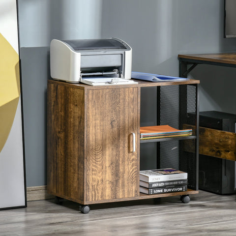 Rootz Printer Stand - Office Organizer - Cupboard Compartment - Multifunctional Storage - Elegant Design - 70cm x 40cm x 65.5cm