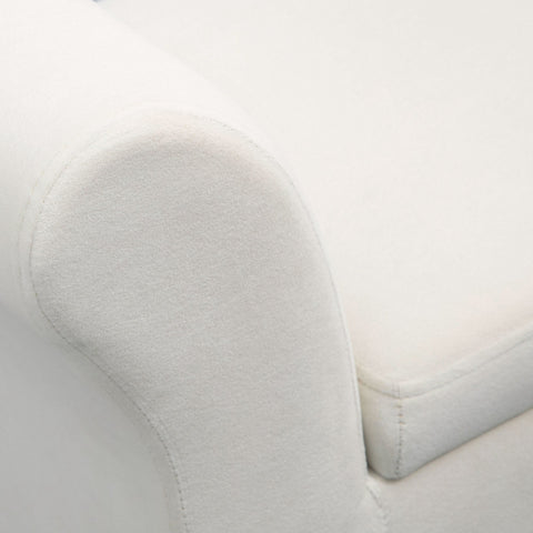 Rootz Cream White Bench with Storage - Upholstered Seat - Elegant Design - Spacious Space - 111.5cm x 41cm x 65cm
