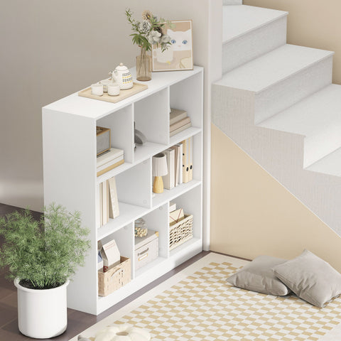 Rootz Bookcase - Regal Standregal - Bookshelf - Organizer - 8 Shelves - Spacious Storage - 97.5 x 30 x 100 cm - White