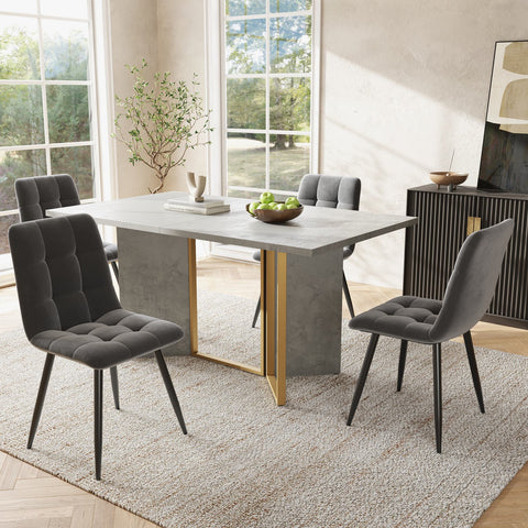 Rootz Modern Dining Table - Cement Look - Versatile Table - Durable & Easy to Clean - 119cm x 70cm x 75cm