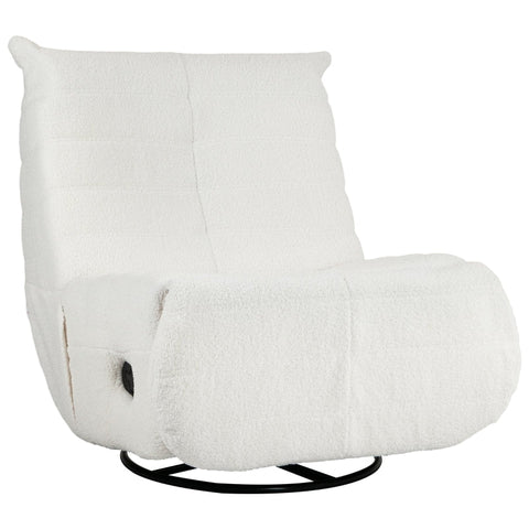 Rootz Recliner Chair - TV Armchair - Lazy Boy Chair - 150-Degree Recline - Rocking & Swivel - Teddy Fabric - 84cm x 104cm x 87cm