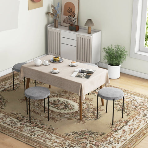 Rootz Velvet Dining Chairs Set of 4 - Stackable Kitchen Stools - Upholstered Furniture - Elegant Design - Space-Saving - 41.5cm x 41.5cm x 46cm