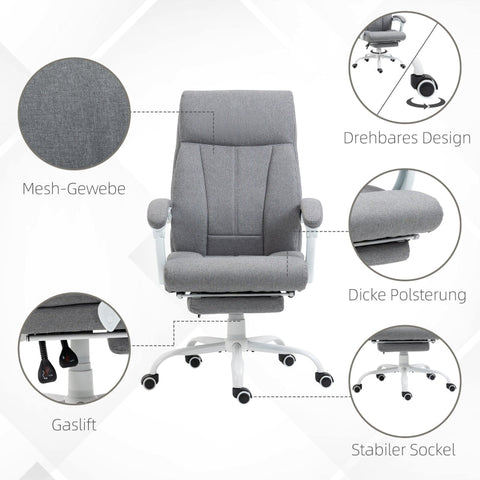 Rootz Office Chair - Desk Chair - Swivel Chair - Skin-Friendly Fabric - Adjustable Height - 65cm x 74cm x 119cm