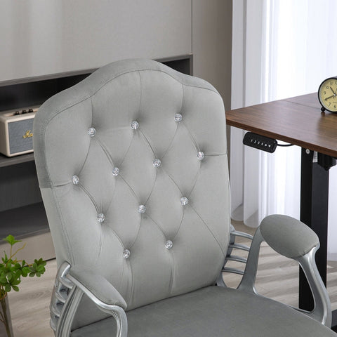 Rootz Velvet Office Chair - Desk Chair - Task Chair - Extra Thick Padding - Height Adjustable - 61cm x 61cm x 104-114cm