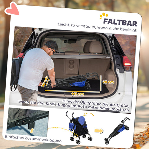 Rootz Pet Car - Dog Carrier - Cat Stroller - Safety with Power Windows - 76L x 44B x 103H cm - Blue