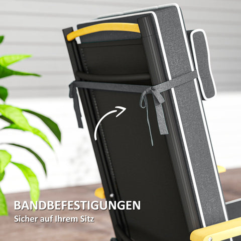 Rootz Seat Cushion - Chair Pad - Outdoor Cushion - Water-Repellent Comfort - 120cm x 47cm x 9.5cm - Grey