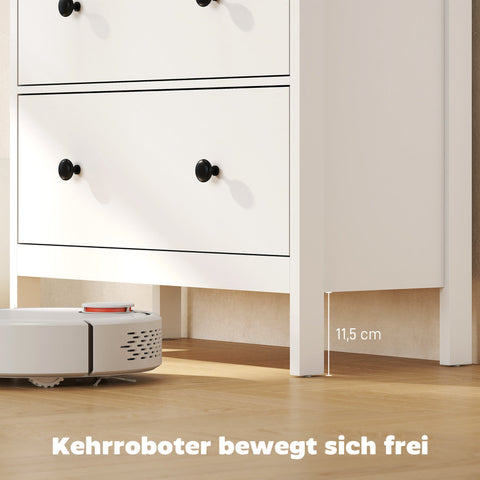 Rootz 4 Drawer Chest - Dresser - Storage Cabinet - Modern & Scratch-Resistant - 35t x 97h cm - White Chipboard
