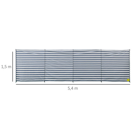 Rootz Portable Foldable Camping Wind Protection - Screen - Barrier - Shields Wind, Sun, and Views - 540cm x 150cm - Includes Transport Bag and Steel Rods