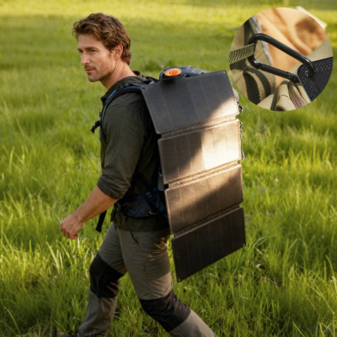 Rootz Portable Solar Panel 36W – Foldable Charger – Fast Charging Power Bank – Waterproof & Lightweight – Ideal for Outdoors – 89.8 x 27.9 x 1 cm – Grey