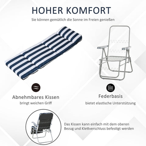 Rootz 2-delige set opvouwbare tuinstoelen - ligstoel - buitenfauteuils - op 5 niveaus verstelbare rugleuning - opvouwbaar - gedempt - 60 cm x 75 cm x 102 cm