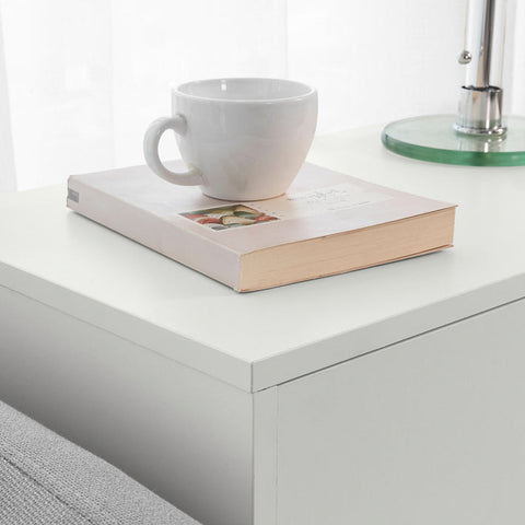 Rootz Mobile Printer Stand with Storage - Office Cabinet - Utility Cart - Versatile Use as Kitchen Cabinet or Side Table - Lockable Wheels - Durable PB Material - 60cm x 70cm x 35cm - White