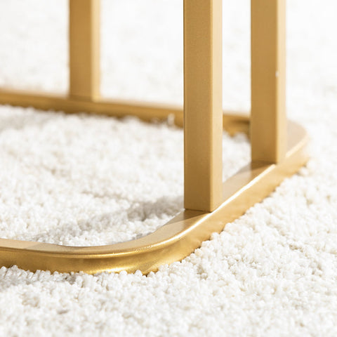 Rootz Modern Side Table - Magazine Rack - Mobile Workstation - MDF with Marble Finish - Adjustable Feet - 50cm x 58cm x 30cm