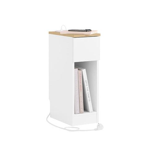 Rootz Slim White Console Table - Narrow Table - Modern Side Table - Space-Saving Design - 20cm x 60cm x 35cm