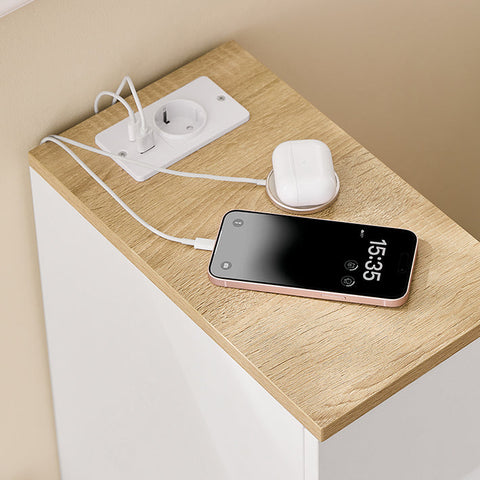 Rootz Slim White Console Table - Narrow Table - Modern Side Table - Space-Saving Design - 20cm x 60cm x 35cm